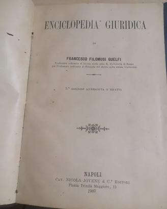 Enciclopedia giuridica di F.sco Filomusi G., 1907.