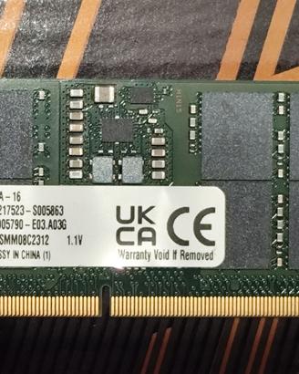 Kingston RAM DDR5 SODIMM 16GB 4800 MHz