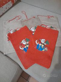 sacchetti set da 5 natale per regali