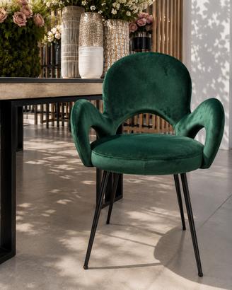 Sedia EDG Boing in velluto Verde