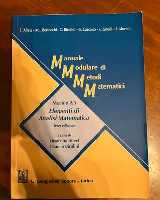 Manuale modulare di metodi matematici+eserciziario