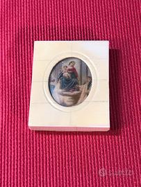 miniatura in cornice di osso  Madonna di Pompei