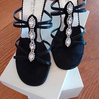 Sandalo gioiello nero Casuccio e Scalera