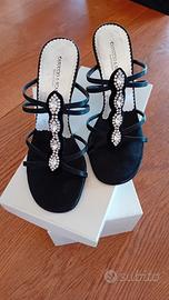 Sandalo gioiello nero Casuccio e Scalera