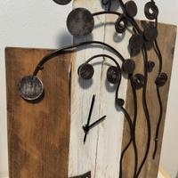 Orologio artigianale legno ferro battuto