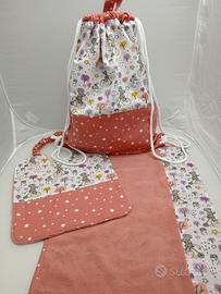 set asilo bambina handmade 