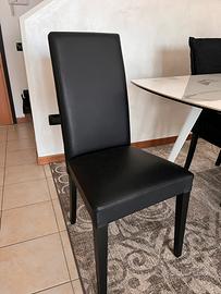 Set 6 Sedie Moderne Minimal - Ecopelle Nera