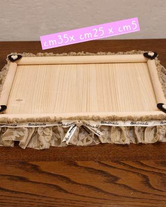 vassoio in legno shabby chic