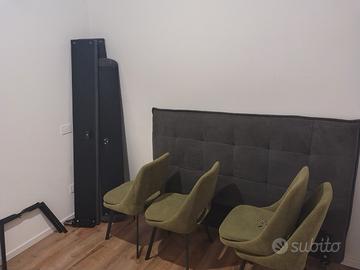 lotto 4x sedie verde oliva + rete e struttura matr