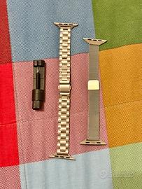 2 bracciali in Acciaio per Apple Watch 44/45mm