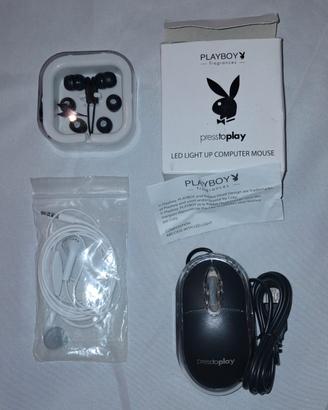 Accessori Tech:Mouse LED Playboy+2 Cuffiette Orig.