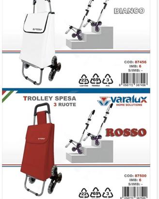 Carrello per la spesa con 3 ruote saliscale