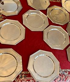 Set 11 sottopiatti ottagonali in argento placcato