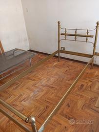 Struttura letto singolo in ottone anni 70