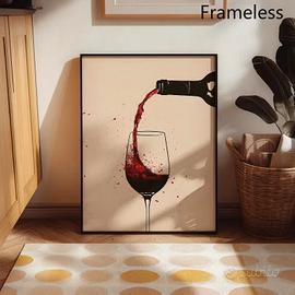 Poster Calice di Vino Rosso Moderno 