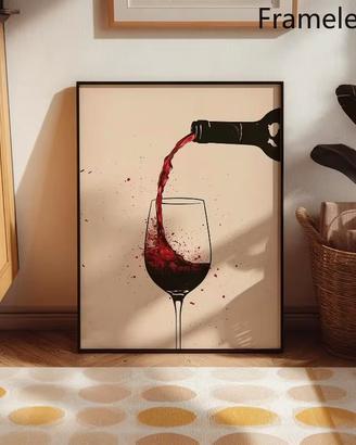 Poster Calice di Vino Rosso Moderno 