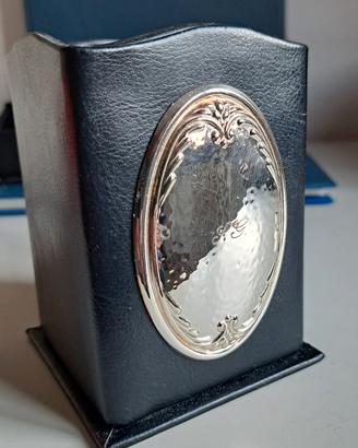 set da scrivania con placche in argento to