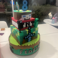 Torta finta tema minecraft