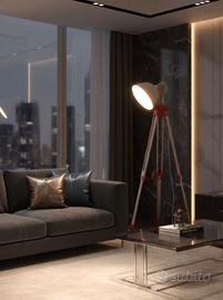 lampada anni 50 su treppiede anni 80 VINTAGE