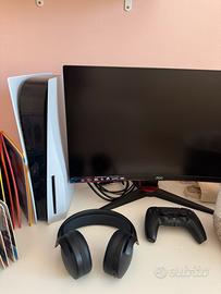 Ps5 con disco+monitor gaming+cuffie ps5