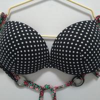 BIKINI PUSH UP NERO A POIS E BRASILIANA NERA