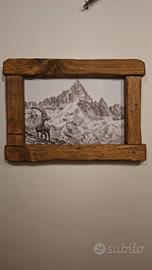 Quadro in legno Monviso stambecco