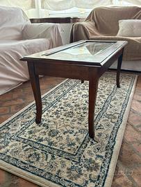 Tavolino con bacheca vetrina rettangolare