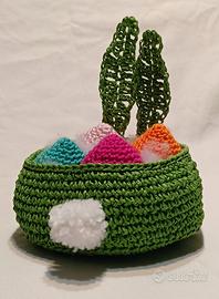 Amigurumi-Cestino coniglietto e ovetti pasquali
