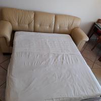 Divano letto in vera  pelle 210cm