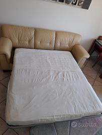 Divano letto in vera  pelle 210cm