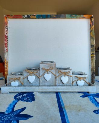 portacandele tea light candle in legno 