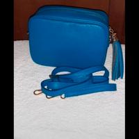Borsa pelle blu