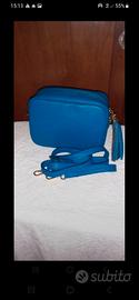 Borsa pelle blu