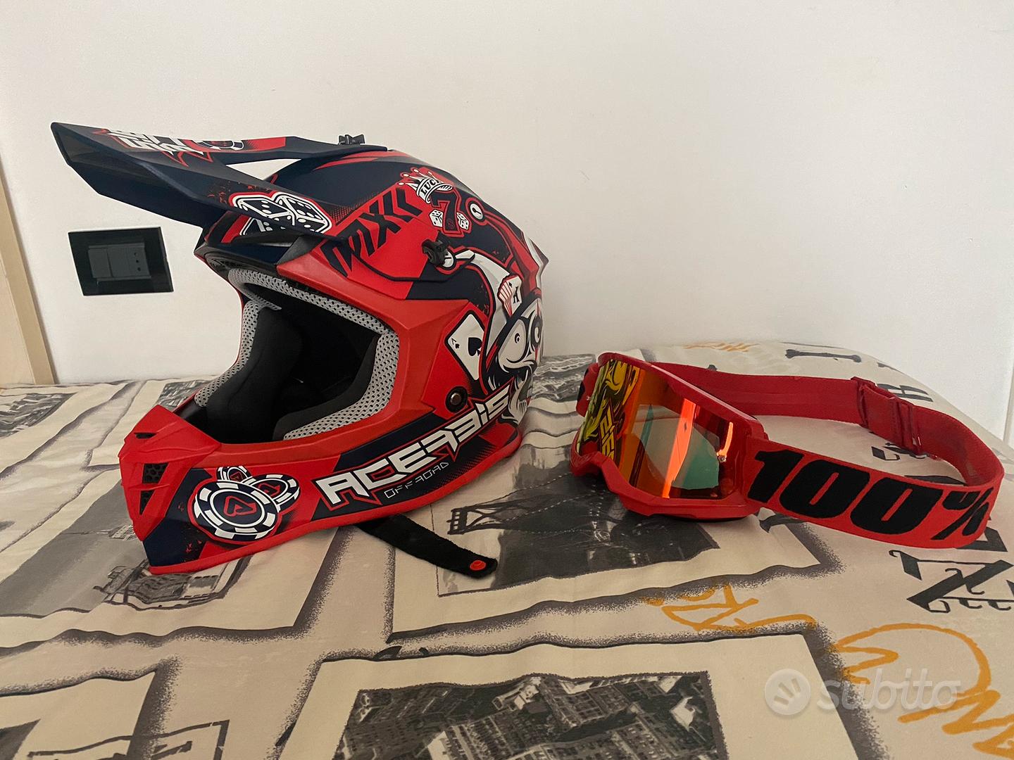 Casco Acerbis Linear con maschera - Accessori Moto In vendita a Bergamo