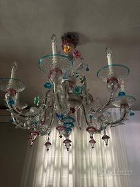 Lampadario in vetro di Murano stile Ca’ Rezzonico