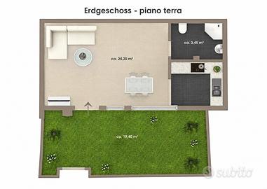 Monolocale con giardino