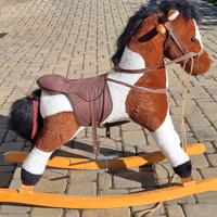 cavallo a dondolo peluche/legno