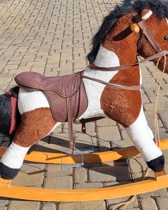 cavallo a dondolo peluche/legno