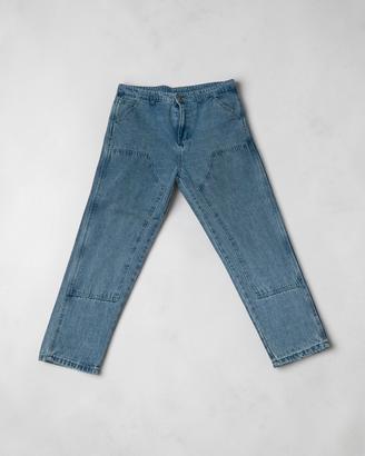 Jeans azzurro con cuciture-denim style