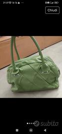 borsa verde in pelle