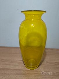 Vaso in vetro Vintage giallo 