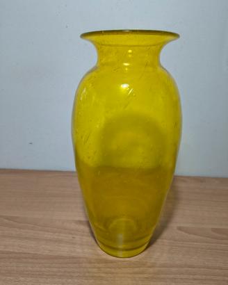 Vaso in vetro Vintage giallo 