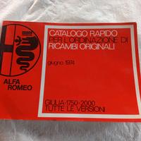 Alfa Romeo GIULIA GT SPIDER 1750 2000 Catalogo Ric