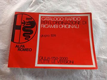 Alfa Romeo GIULIA GT SPIDER 1750 2000 Catalogo Ric