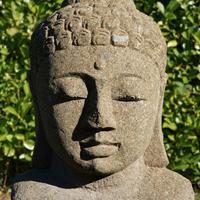 Statua Testa del Buddha in Pietra Lavica – 40 cm