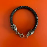 Bracciale cuoio - argento. Praticamente nuovo!
