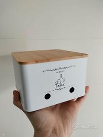 Scatola contenitore per aglio in metallo