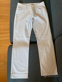 Pantaloni Fly3 cotone quadretti azzurro e bianco