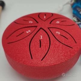 Steel tongue drum acciaio rosso 7cm 6 note borsa