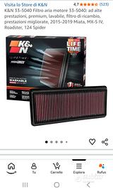 filtro per mazda mx5 nd 2.0 